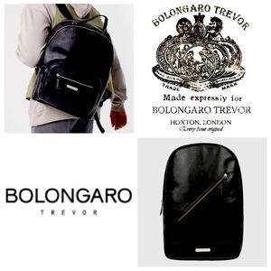 🆕🖤Bolongaro Trevor black leather backpack🖤🆕